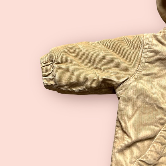 Baby GAP Tan Fleece Lined Corduroy Jacket With Hood - Picture 3 of 15